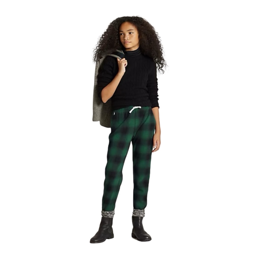 Authentic Ralph Polo Plaid Fleece Sweatpant Girls size 16 I-0326